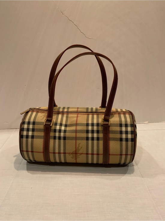 Burberry Handbags - Burberry Haymarket Check Barrel Bag  serial number S-04-1